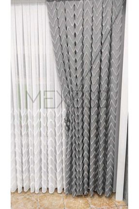 پرده زمینه طوسی کتان Mexess - کد 893355992