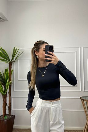 بادی مشکی زنانه یقه دوچرخه PASTEL TEKSTİL - کد 893363136