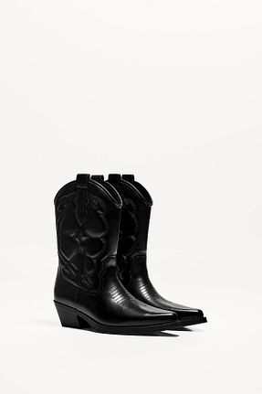 بوت / نیم بوت مشکی مردانه پلی اورتان Bershka - کد 893355539