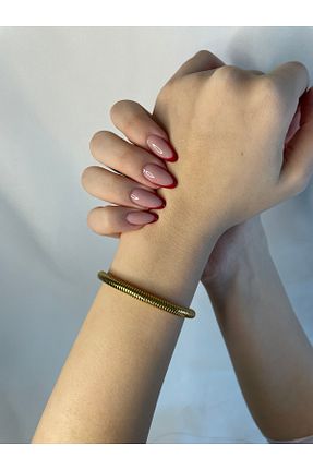 دستبند استیل (فولاد) طلائی زنانه استیل (فولاد) Tasarım - کد 893360283
