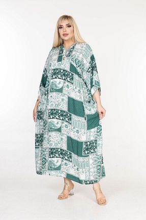 لباس سایز بزرگ سبز زنانه بافتنی mervemoda - کد 895150411