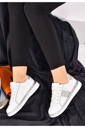 کفش اسنیکر سفید زنانه بند دار Azim Shoes - کد 893438219