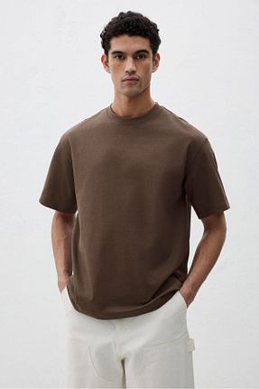 تیشرت بژ مردانه یقه بند دار H&M - کد 893471279