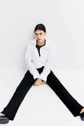 شلوار مشکی زنانه پاچه گشاد H&M - کد 895220720