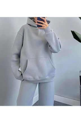 ست بالاتنه و پائین تنه طوسی زنانه بافتنی emily store - کد 893477957