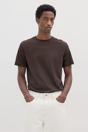 تیشرت قهوه ای مردانه یقه دوچرخه H&M - کد 895219961