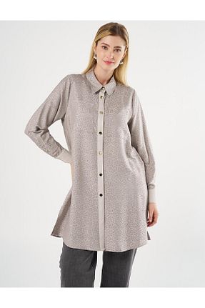 تونیک حجاب بژ ویسکون Kayra - کد 893530778