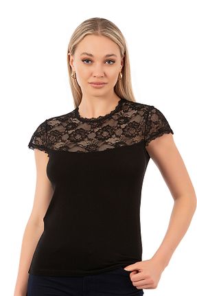 بلوز مشکی زنانه ساده ÖZKAN underwear - کد 2803108