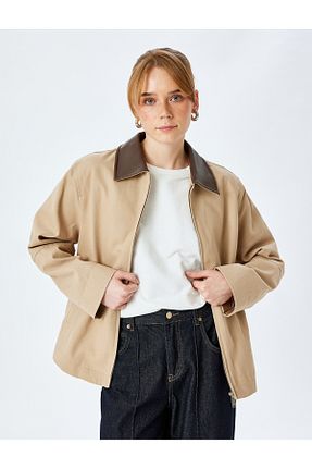 کاپشن قهوه ای زنانه رگولار Koton - کد 893554643