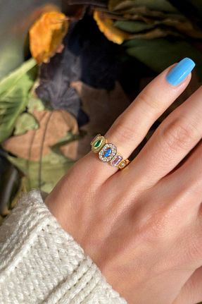 انگشتر نقره طلائی زنانه زیرکن Spossy Silver Jewelry - کد 878501567