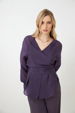 بلوز بنفش زنانه ساده Setre - کد 893561063