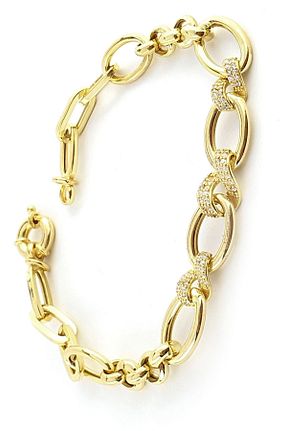 دستبند نقره طلائی زنانه 925 عیار OSESHOP - کد 893584280