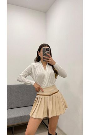 دامن بژ زنانه بافتنی Nazline - کد 893584130