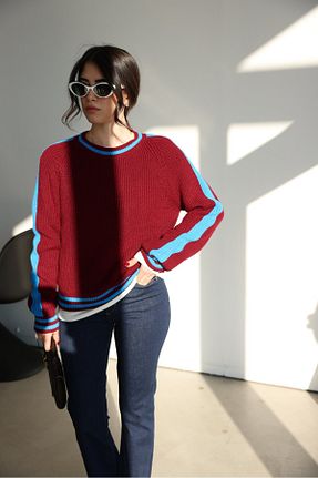 پلیور زرشکی زنانه رگولار Özge Özgenç - کد 893584723