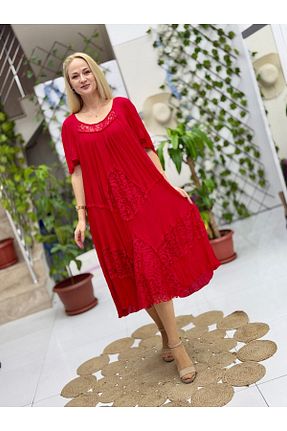 لباس قرمز زنانه بافتنی Punta Otantik - کد 893597369