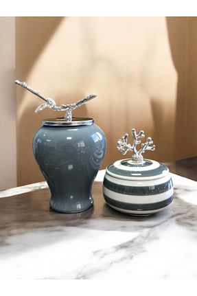 اجسام تزئینی و بیبلو طوسی سرامیک ferayhome - کد 893590820