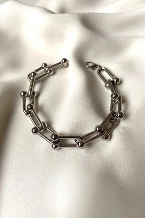 دستبند استیل (فولاد) طوسی زنانه استیل (فولاد) mehbek - کد 887938232