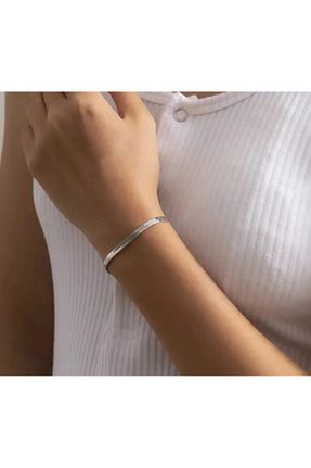 دستبند استیل (فولاد) طوسی زنانه استیل (فولاد) mehbek - کد 887936469
