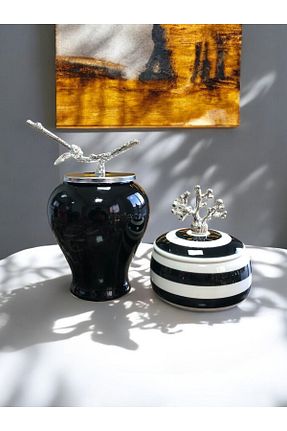 اجسام تزئینی و بیبلو مشکی سرامیک ferayhome - کد 893591921