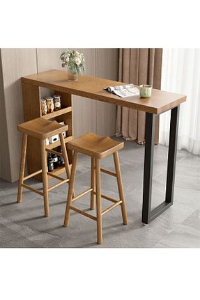 میز آشپزخانه قهوه ای چوب Plus aksesuar - کد 893601755