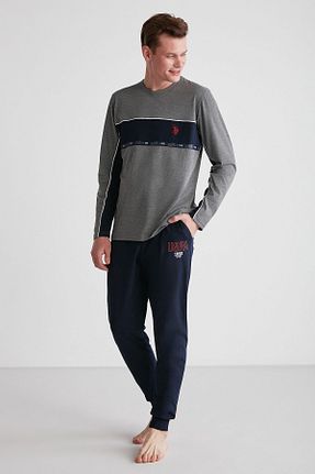 ست لباس راحتی طوسی مردانه طرح دار U.S. Polo Assn. - کد 759555940