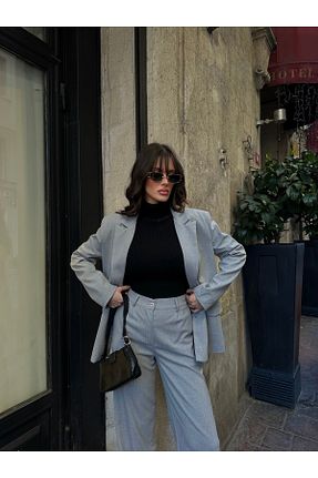 ست بالاتنه و پائین تنه طوسی زنانه بافتنی miamour - کد 893730404