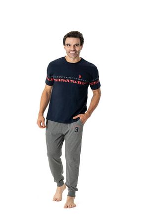 ست لباس راحتی سرمه ای مردانه طرح دار U.S. Polo Assn. - کد 808116105