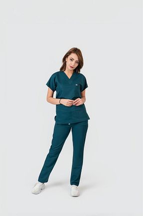 ست بالاتنه و پائین تنه سبز مردانه لیکرا DENİZ MEDİKAL GİYİM - کد 893727111