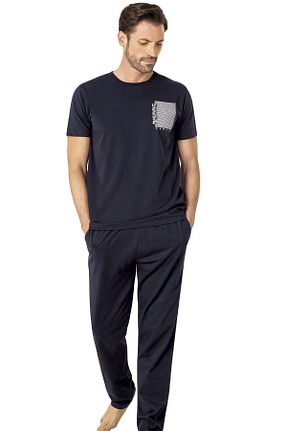 ست لباس راحتی سرمه ای مردانه %100 پنبه Pierre Cardin - کد 893737419