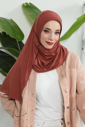 شال قهوه ای زنانه ویسکون Aisha