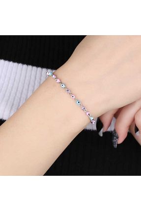 دستبند نقره رنگی زنانه 8 عیار KENPAZAR - کد 895630109
