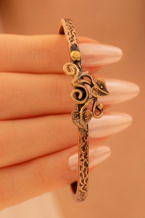 دستبند استیل (فولاد) زرشکی زنانه مس OSMANLI GÜMÜŞ - کد 893788513