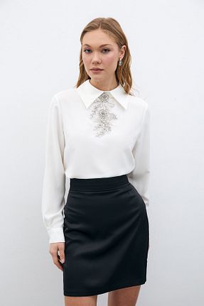بلوز نباتی زنانه ساده Sateen - کد 884238651