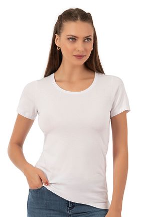 تیشرت سفید زنانه رگولار ÖZKAN underwear - کد 41022002