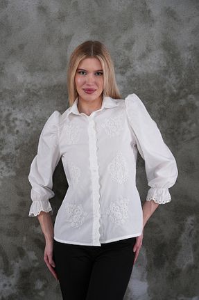 پیراهن سفید زنانه اسلیم فیت BLUSS - کد 893783552