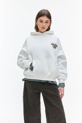 سوئیشرت سفید زنانه چاپی Pull & Bear - کد 893793715