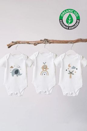 بادی و سرهمی نوزادی سفید بچه گانه %100 پنبه ارگانیک Lilabio - کد 749228114