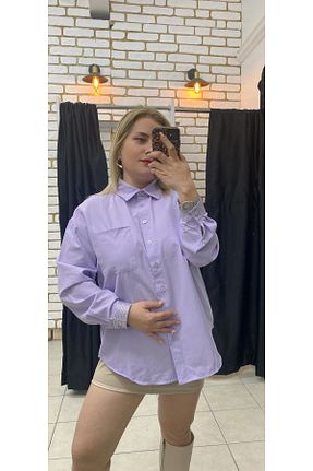 پیراهن بنفش زنانه گشاد TUBA TOPTAŞ - کد 893802658