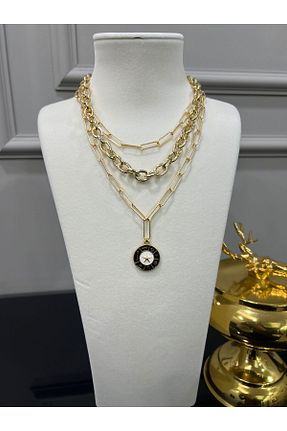 گردنبند جواهر زرد زنانه برنجی Store - کد 888364527