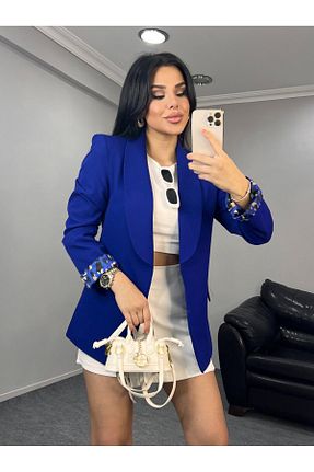 کت بلیزر سرمه ای زنانه بافتنی Bella Breeze - کد 893802734
