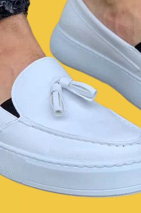کفش کژوال سفید مردانه چرم مصنوعی shoecide - کد 788858333