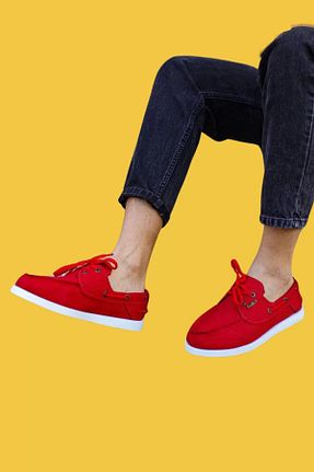 کفش کژوال قرمز مردانه پارچه ای shoecide - کد 788854042
