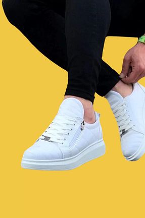 کفش کژوال سفید مردانه چرم مصنوعی shoecide - کد 788879752