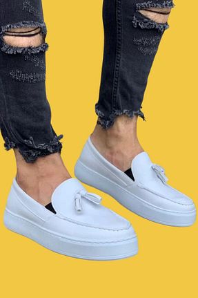 کفش کژوال سفید مردانه چرم مصنوعی shoecide - کد 788858333