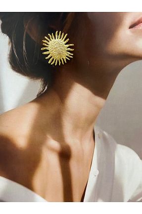 گوشواره جواهر طلائی میخ Tılsım Bijuteri - کد 893935030