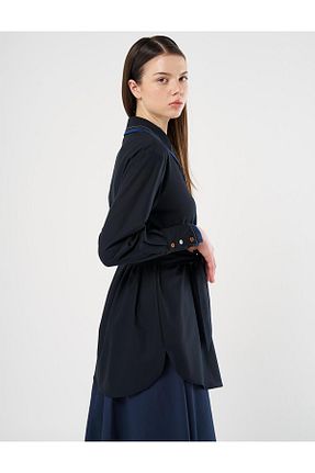 تونیک حجاب سرمه ای زنانه پلی استر Kayra - کد 893997300