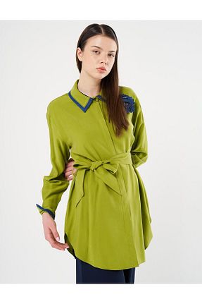 تونیک حجاب قهوه ای زنانه پلی استر Kayra - کد 893997288