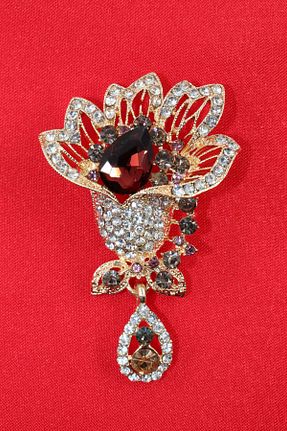 سنجاق سینه زرشکی زنانه فلزی KEEBA - کد 894001027