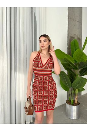 لباس قرمز زنانه بافتنی novalook - کد 894004233