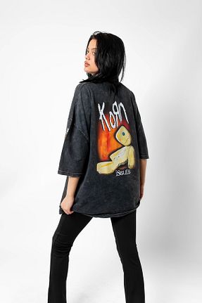 تیشرت مشکی زنانه اورسایز Bak Moda - کد 798181603